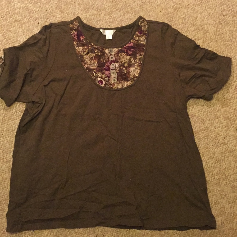 CJ Banks 3X olive green top