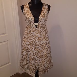 🍂DIANE VON FURSTENBERG 🍂GOLD+WHITE GRECIAN DRESS