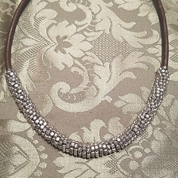 Arizona Jean Company Jewelry - NWT, Leather and Silver Necklace