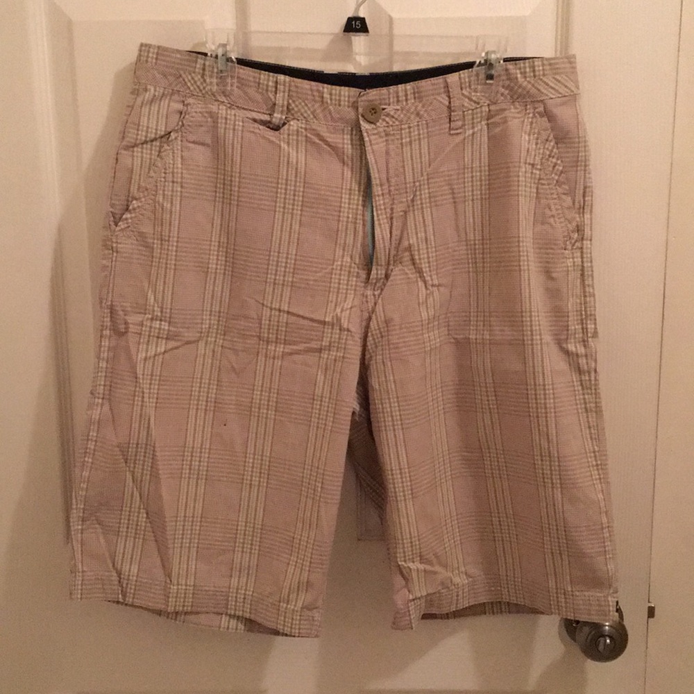 Men's Quiksilver Tan Plaid Shorts