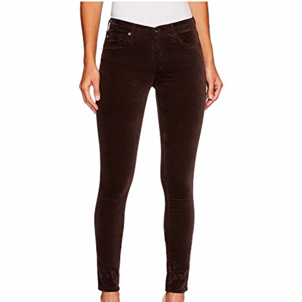 AG Chocolate Brown Velvet Legging Jeans