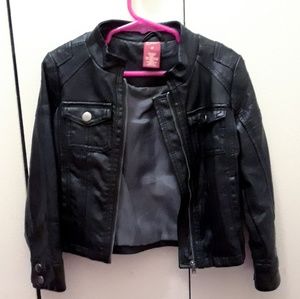 Stylish toddler faux leather jacket