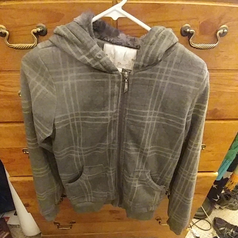Purple & gray plaid jacket
