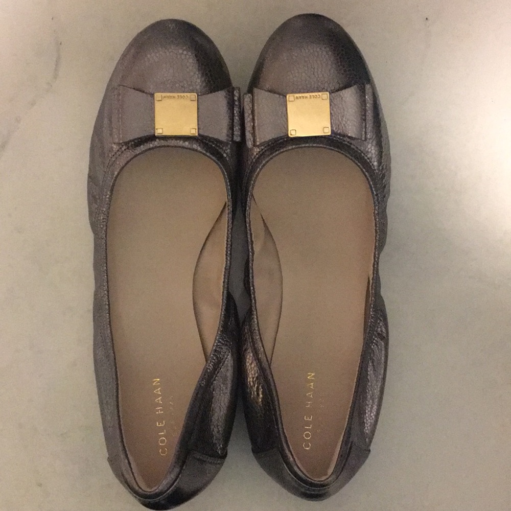 Cole Haan Metalic Tali Bow Ballet Flats