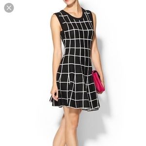 JOA black and white windowpane dress BNWOT