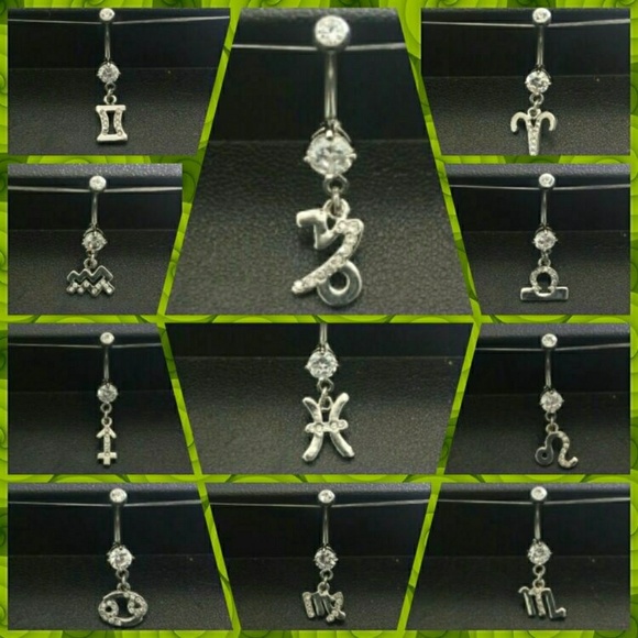 12 Zodiac Sign Belly Button Rings Value Pack - Picture 4 of 7