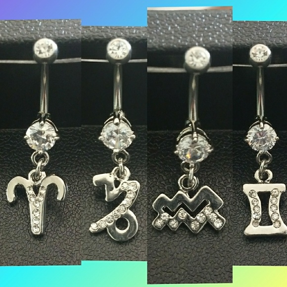 12 Zodiac Sign Belly Button Rings Value Pack - Picture 5 of 7