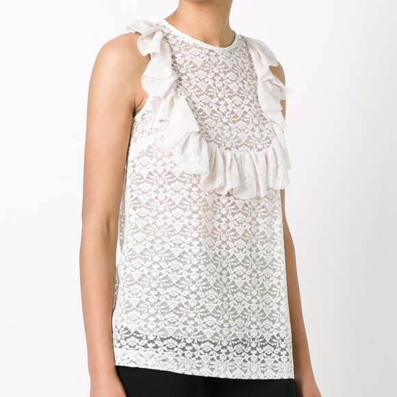 Stella McCartney Ruffle Lace Blouse Size Small - Picture 6 of 7