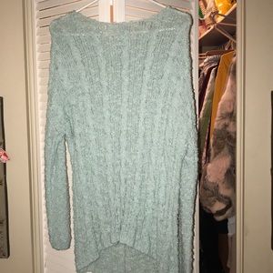 light blue long knit sweater
