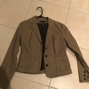 NY & Co brown plaid jacket size 4
