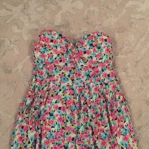 High-low strapless dress