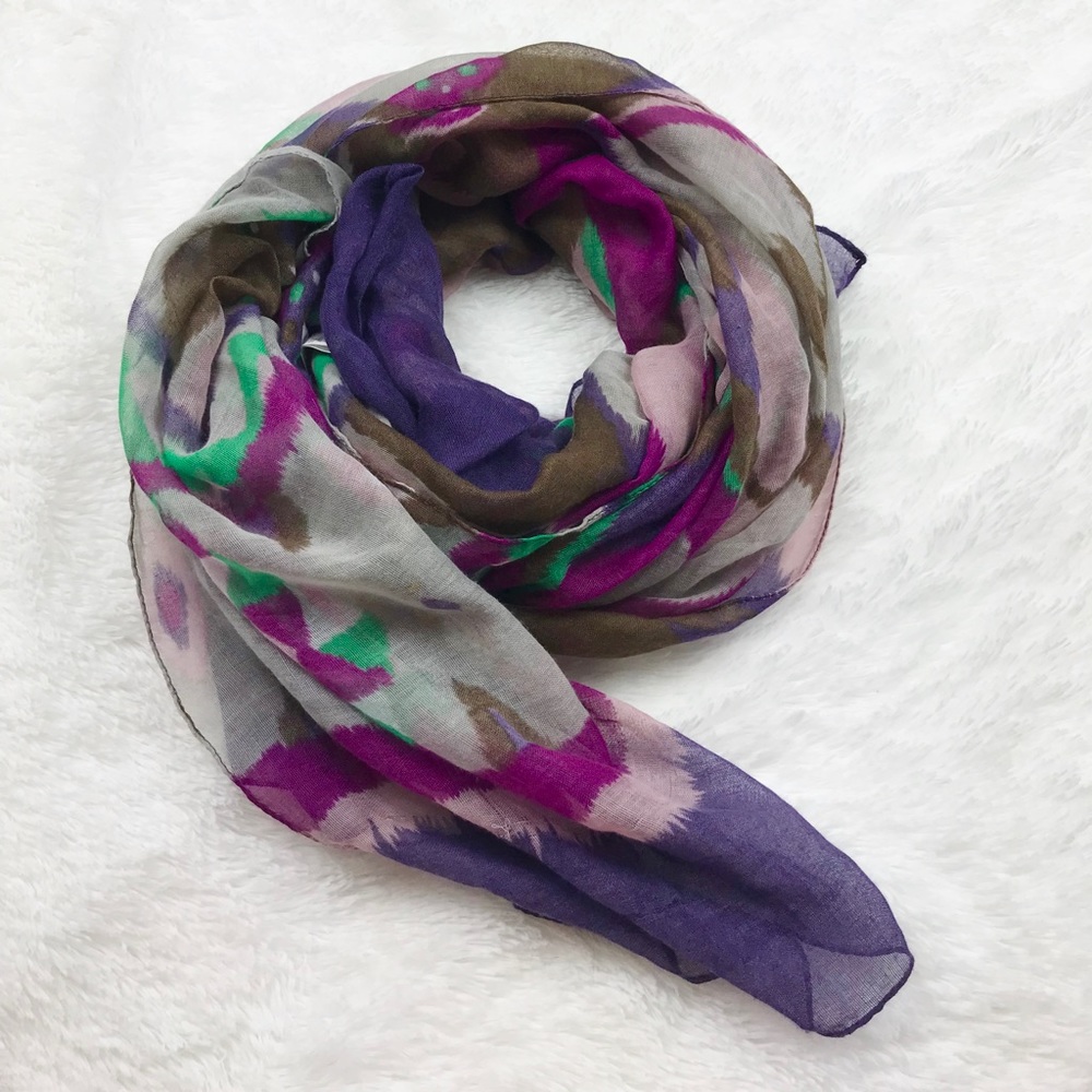 SALE Target Brown Purple Abstract Sheer Scarf