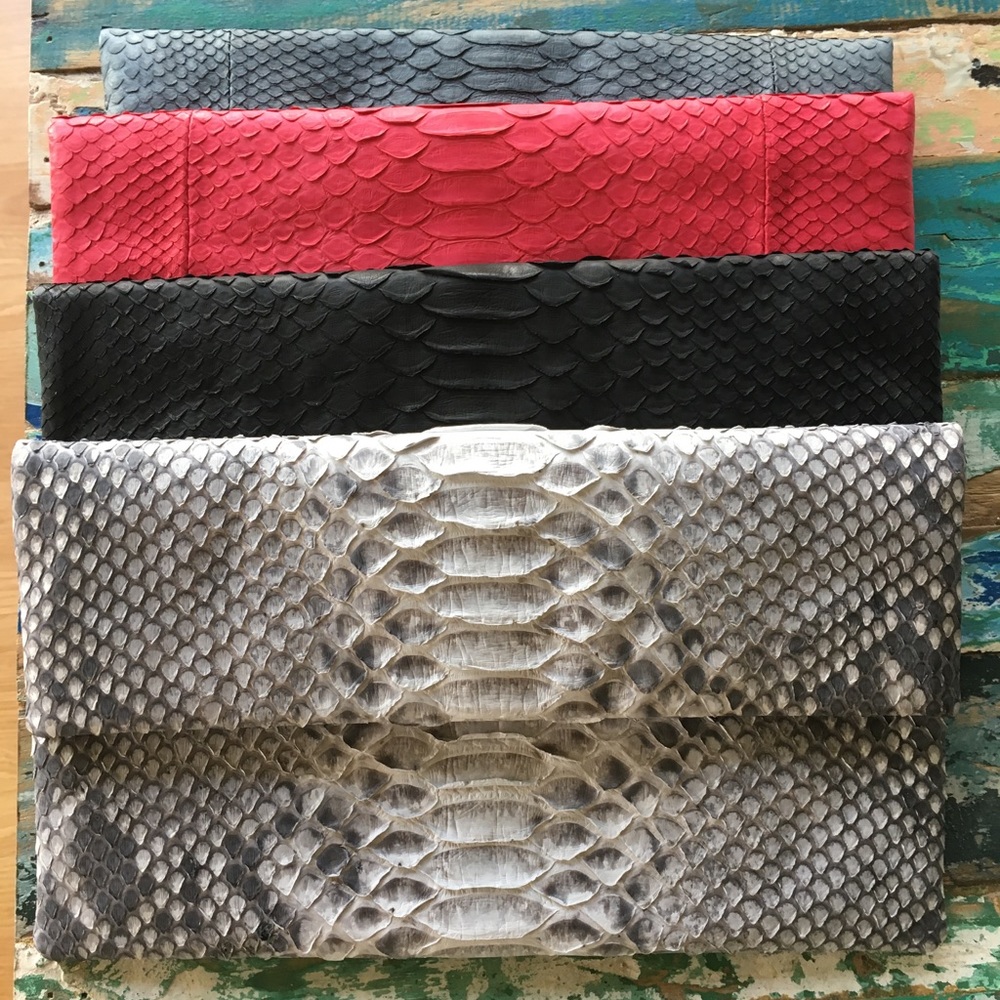 Genuine snakeskin leather clutch on sale!!!