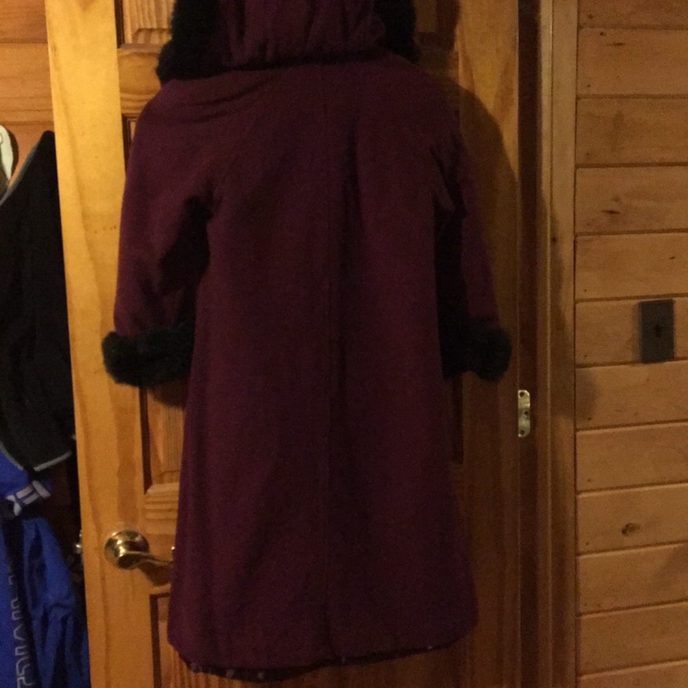 Little girls plum colored wool coat size 10
