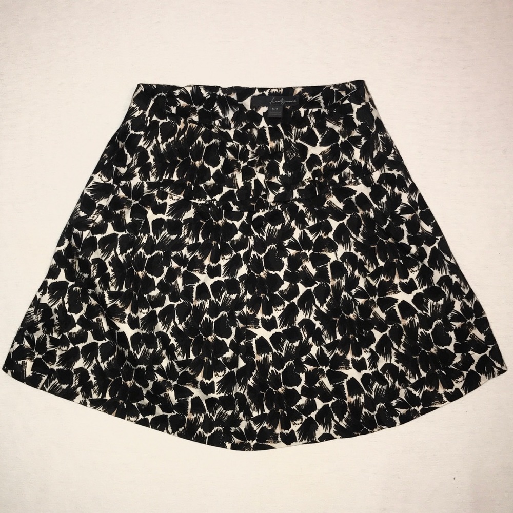 Black & White Floral A-Line Skirt