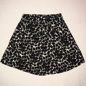 Black & White Floral A-Line Skirt