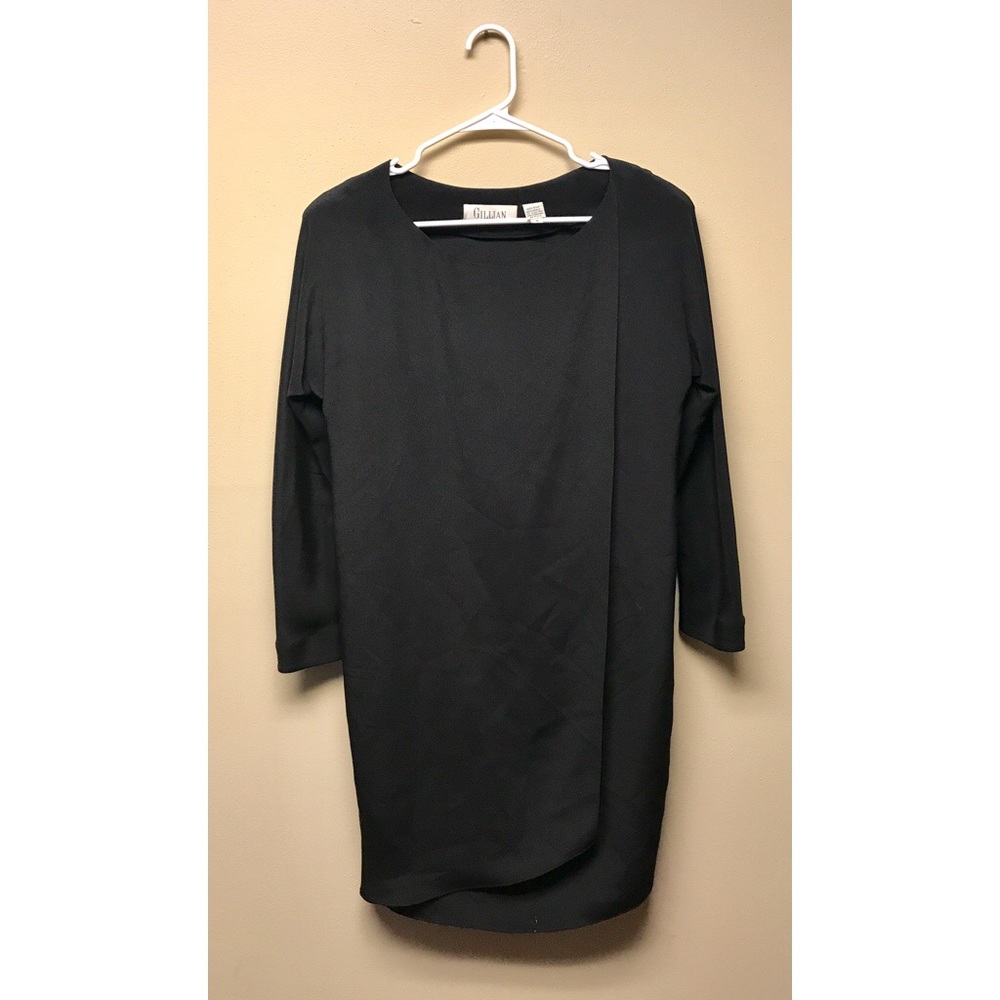 GILLIAN Vintage Black Long Sleeve Dress