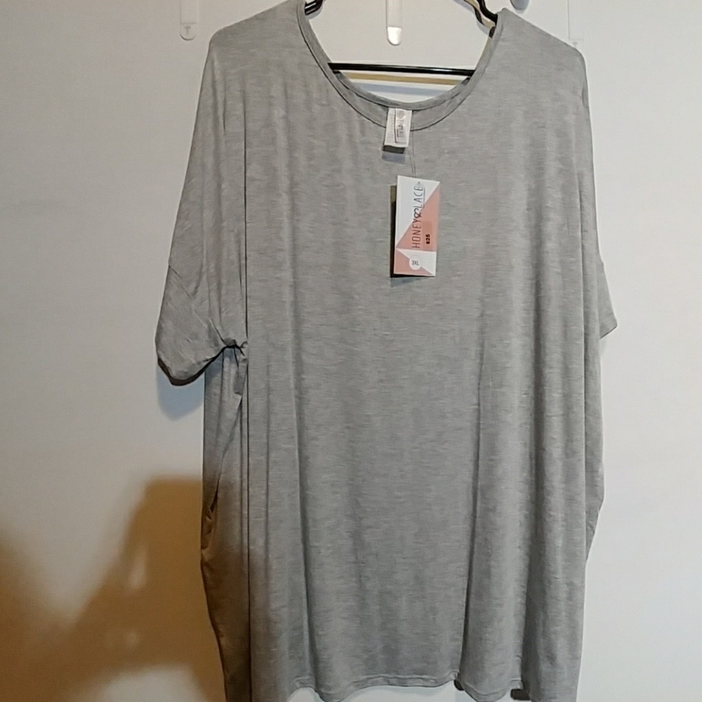 3XL Hethered Light Grey Tustin Tunic