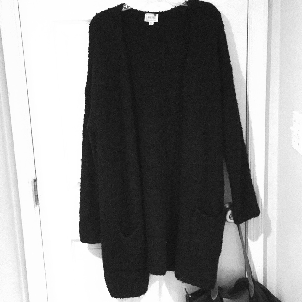 Oversized Black Cardigan Sweater