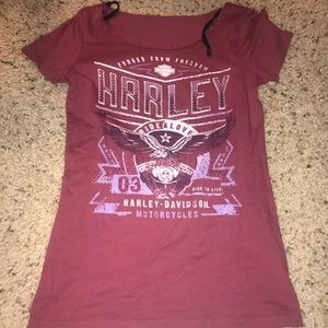 Harley-Davidson embellished scoop neck tee