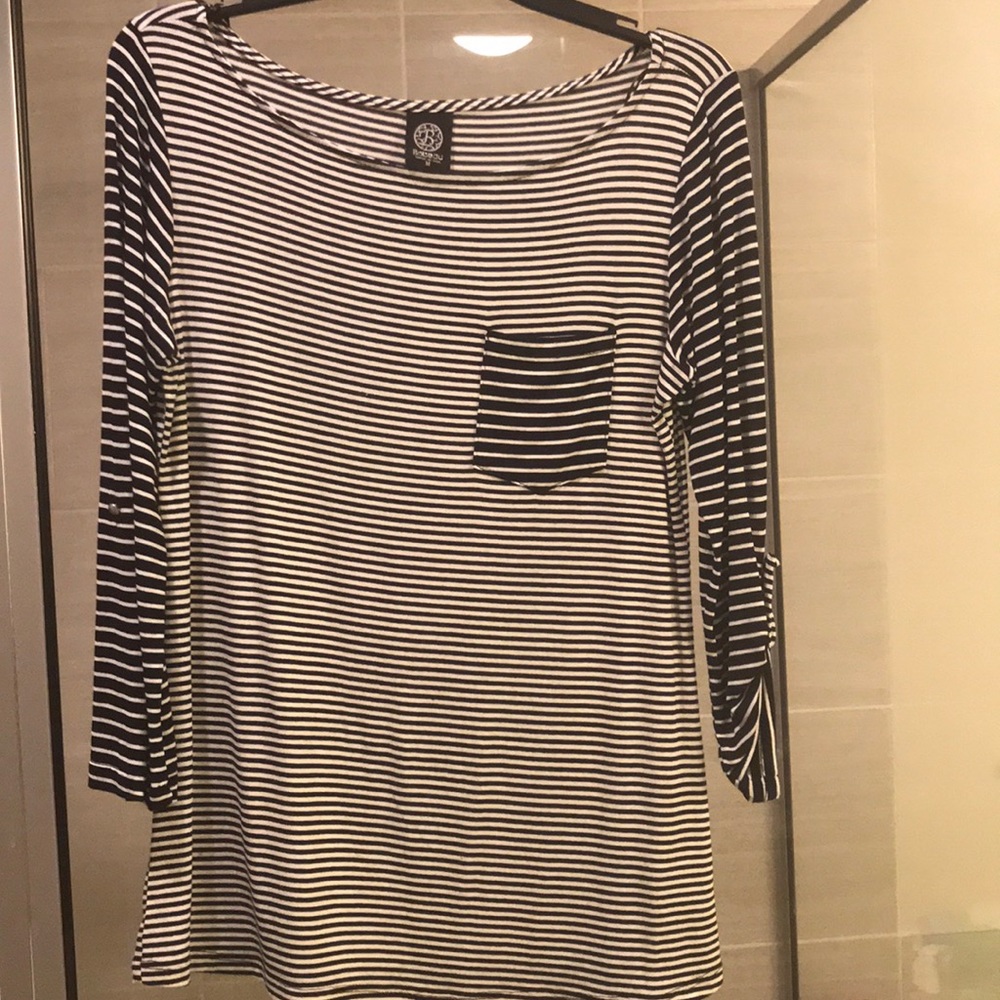 long sleeve Bobeau stripe shirt