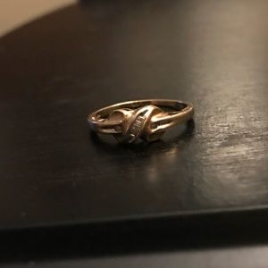 10K gold mirrored diamond ring