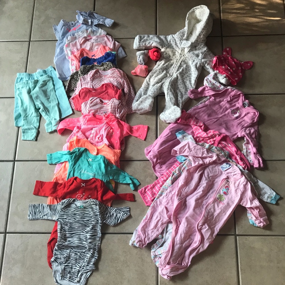 30 piece bundle baby girl clothes 0-3 months