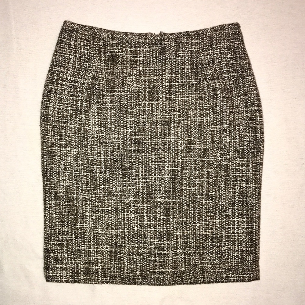 Tweed Beige Office Pin Skirt