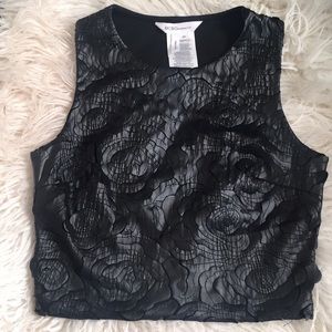 BCBGeneration Faux Leather Top