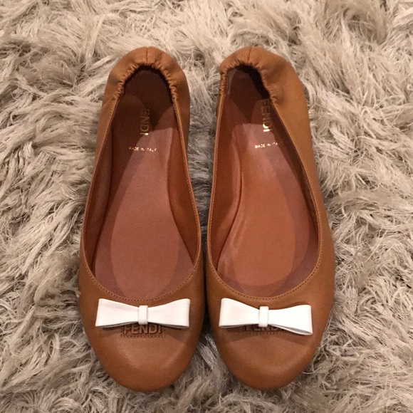 Fendi Shoes - FENDI Leather Ballerina Flats