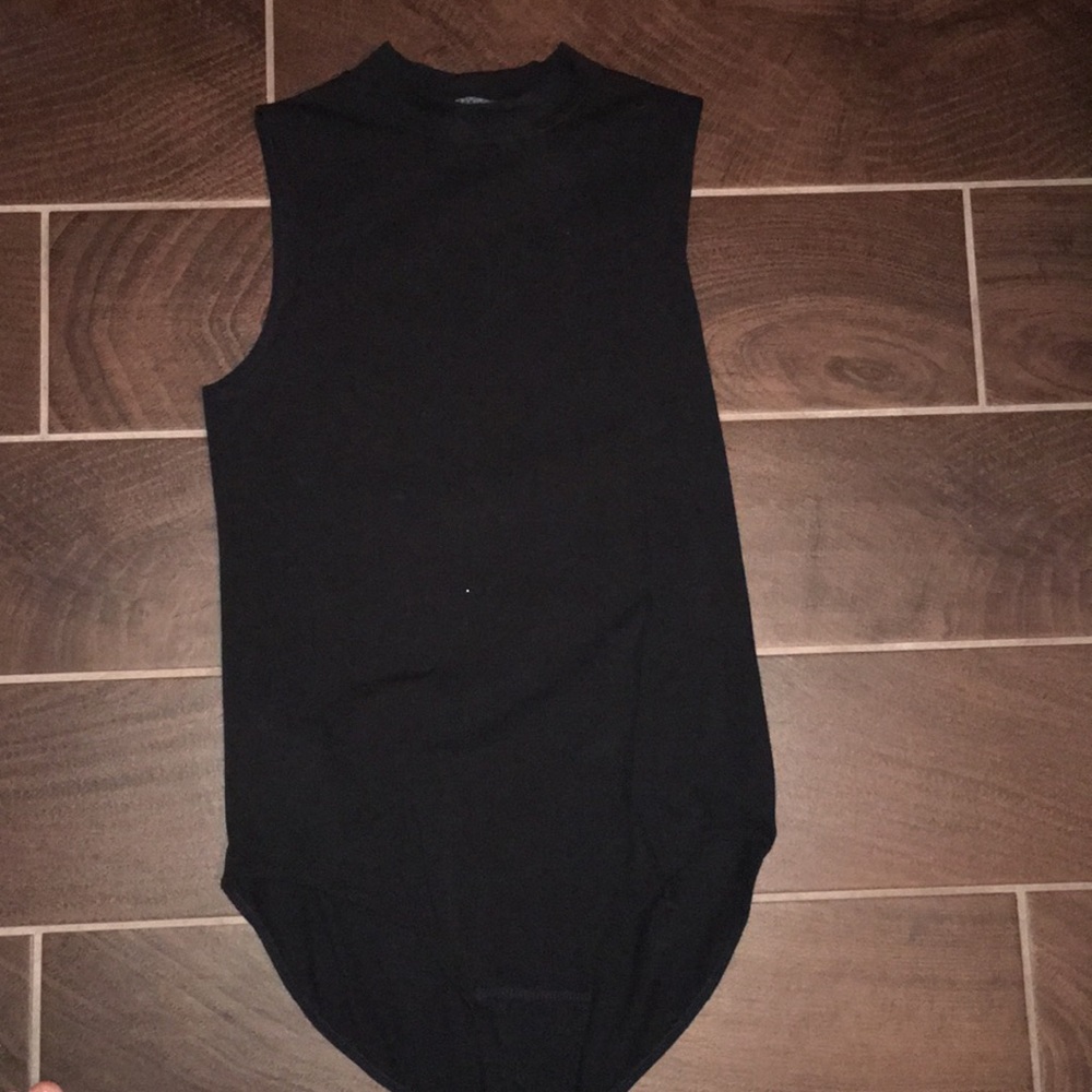 Solid black bodysuit