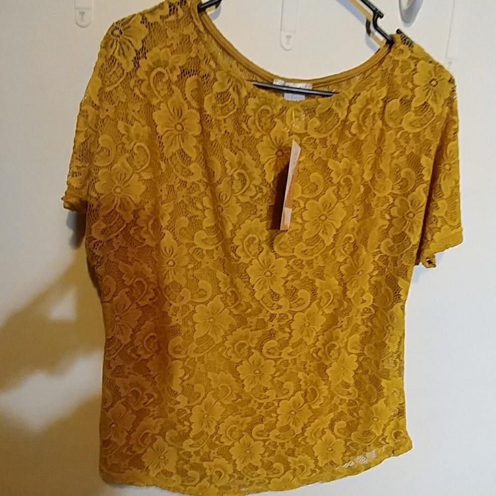 Medium Mustard Valencia Lace Tunic