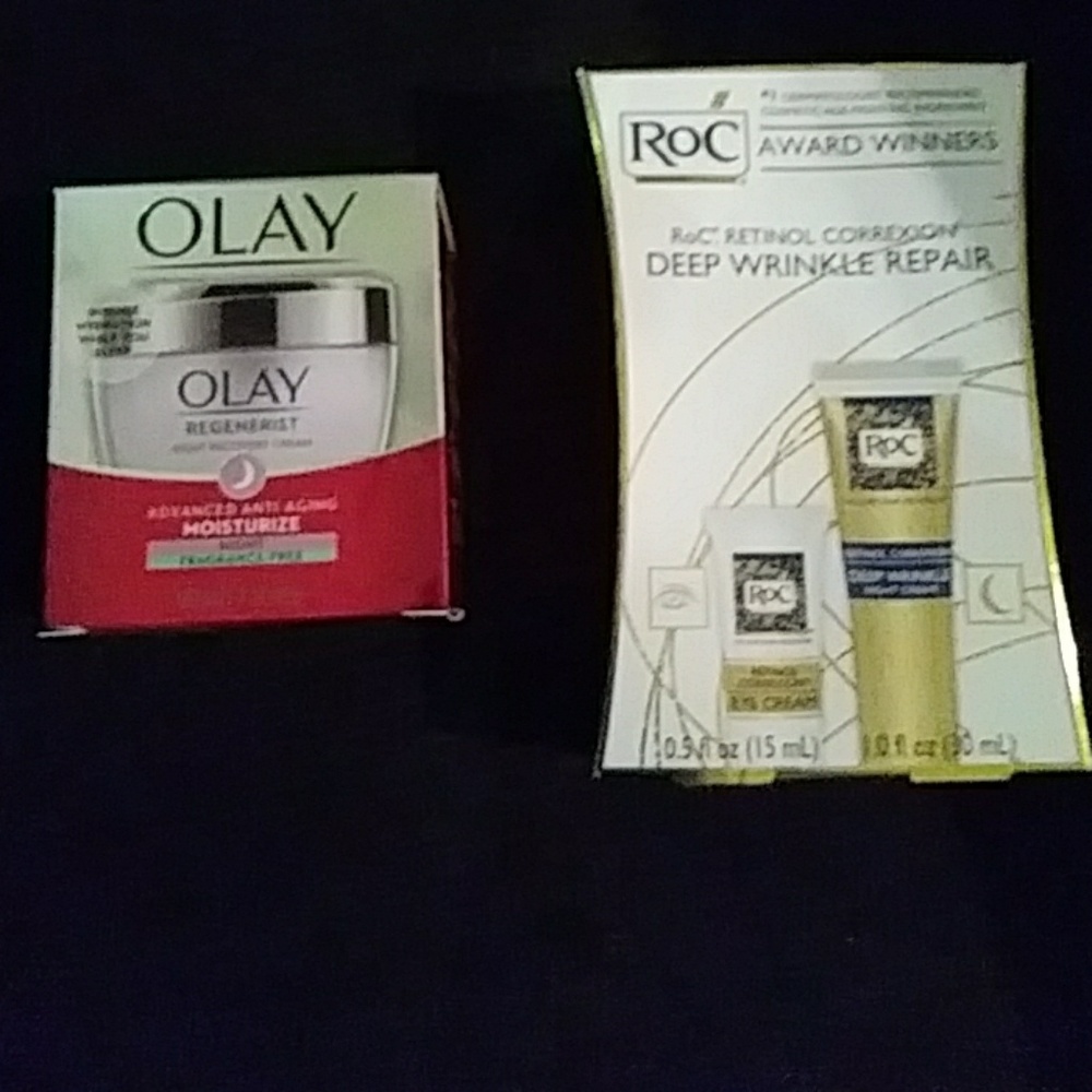OLay and Roc Retinol facial reguvenation.