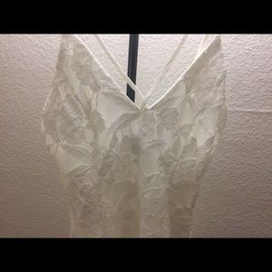 White lace fit and flare dress!!