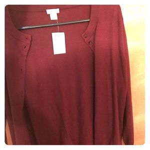 J Crew maroon cardigan