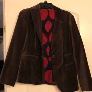 Brown velvet Bowden blazer