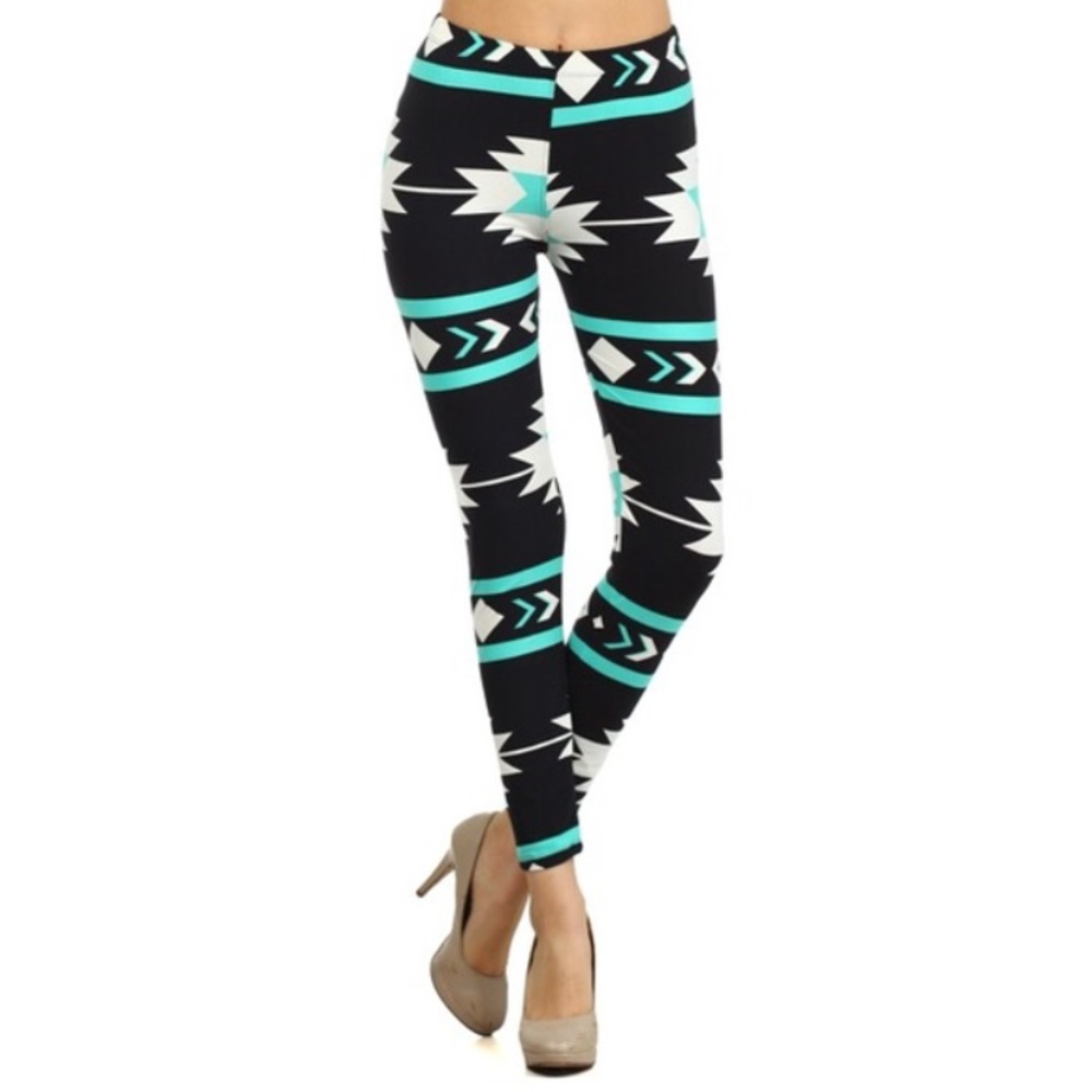 Aztec mint blue leggings