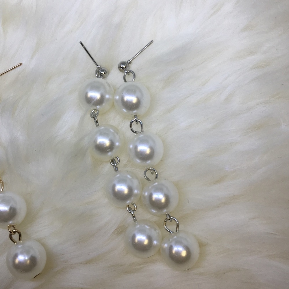 Classic Pearl Earrings (silver or gold) - Picture 7 of 8