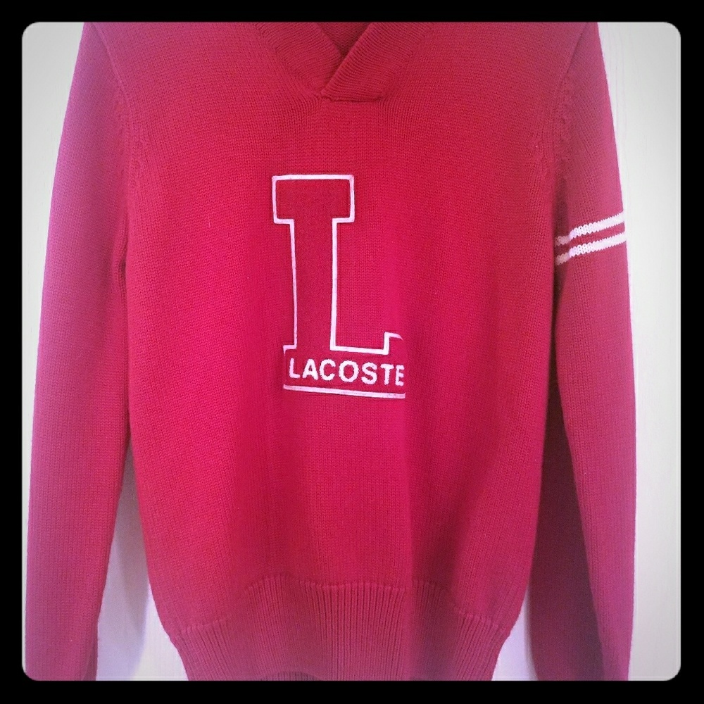 Red Varsity Lacoste Sweater