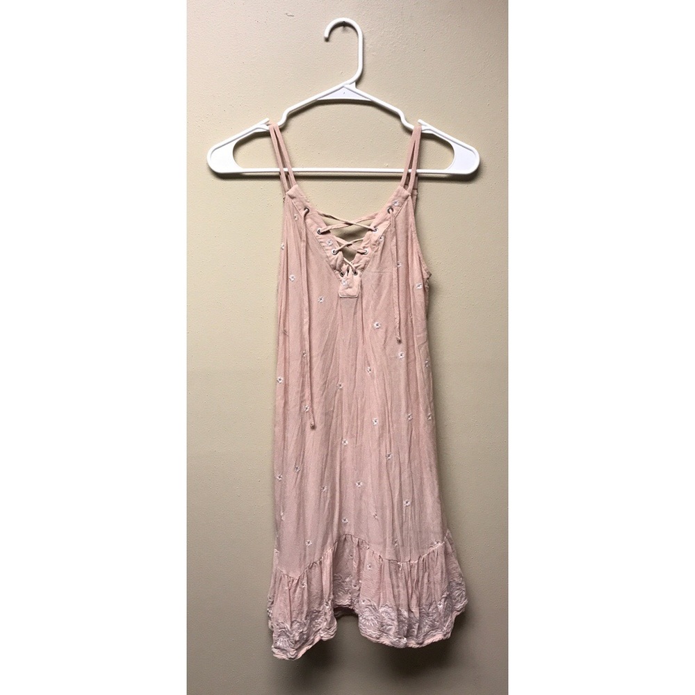 Kendall & Kylie Lace Up Floral Embellished Dress