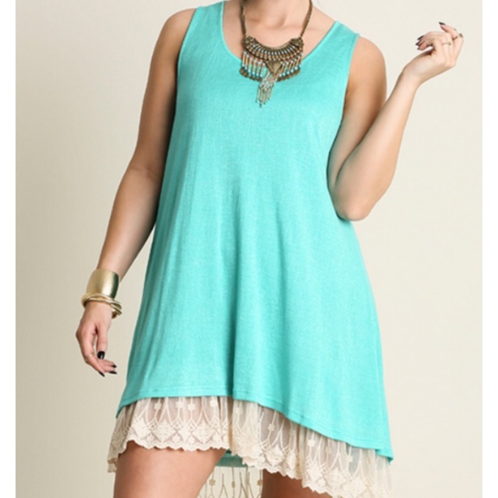 Teal lace dress