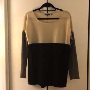 Vince long sleeve color block sweater