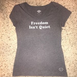 Harley-Davidson "Freedom Isn't Quiet" Vneck Tee