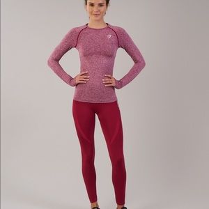 Gymshark seamless long sleeve in beet marl