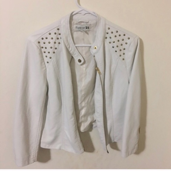 Forever 21 Faux White Leather Jacket. - Picture 1 of 1
