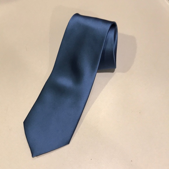 Puccini Dusty Blue silk necktie - Picture 1 of 3