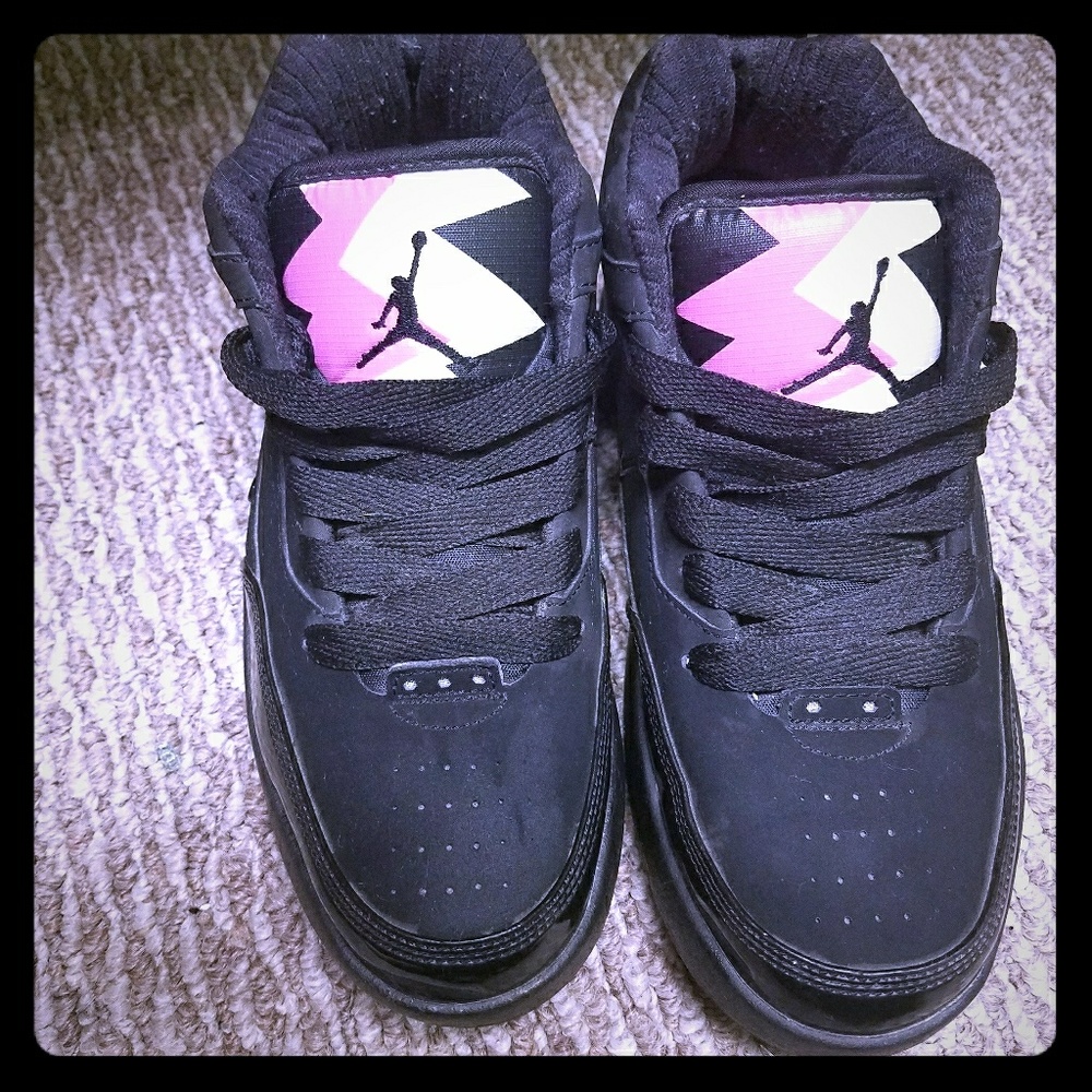 Black and Pink Jordans.