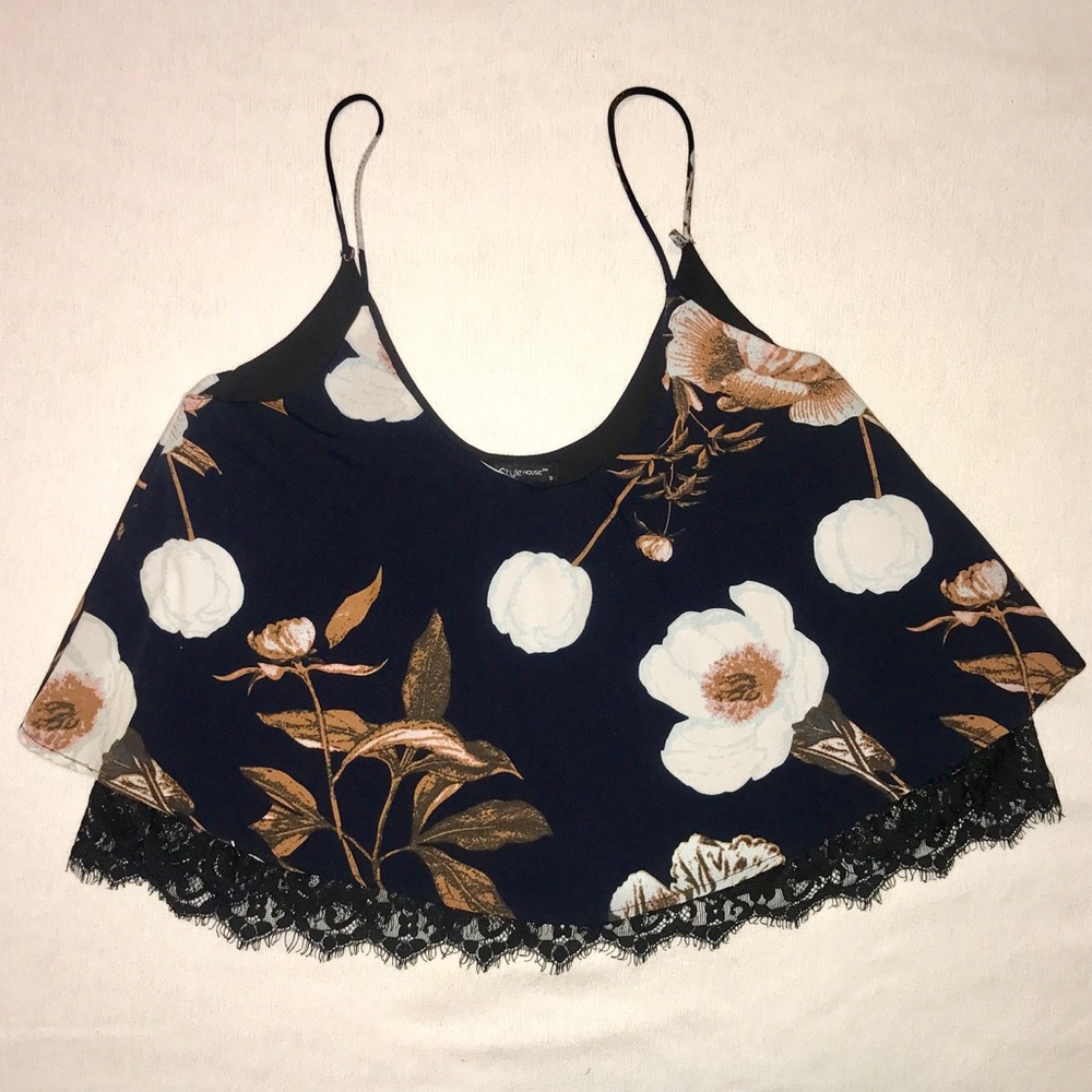 Floral & Lace Flowy Tank Top