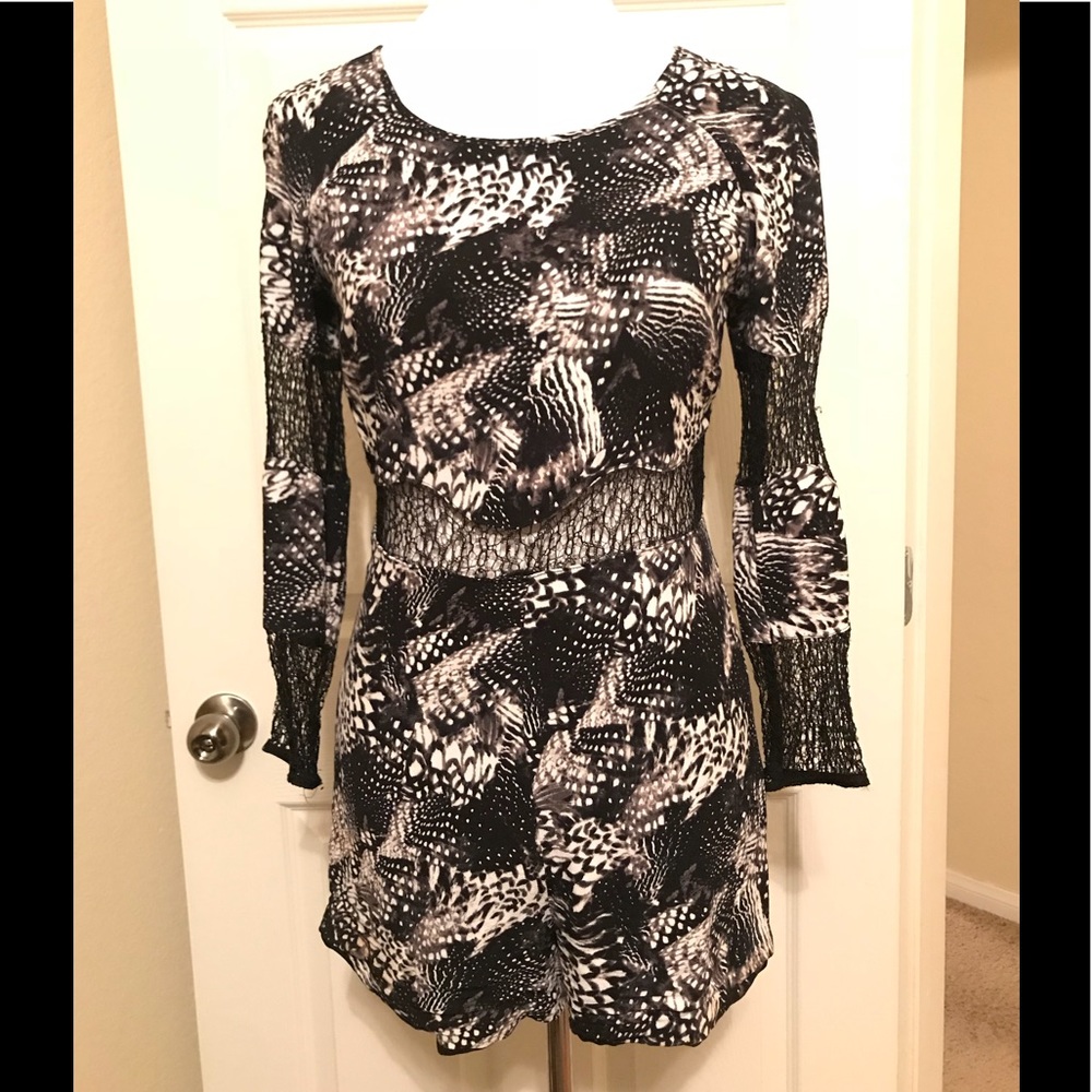 Mesh cut out romper