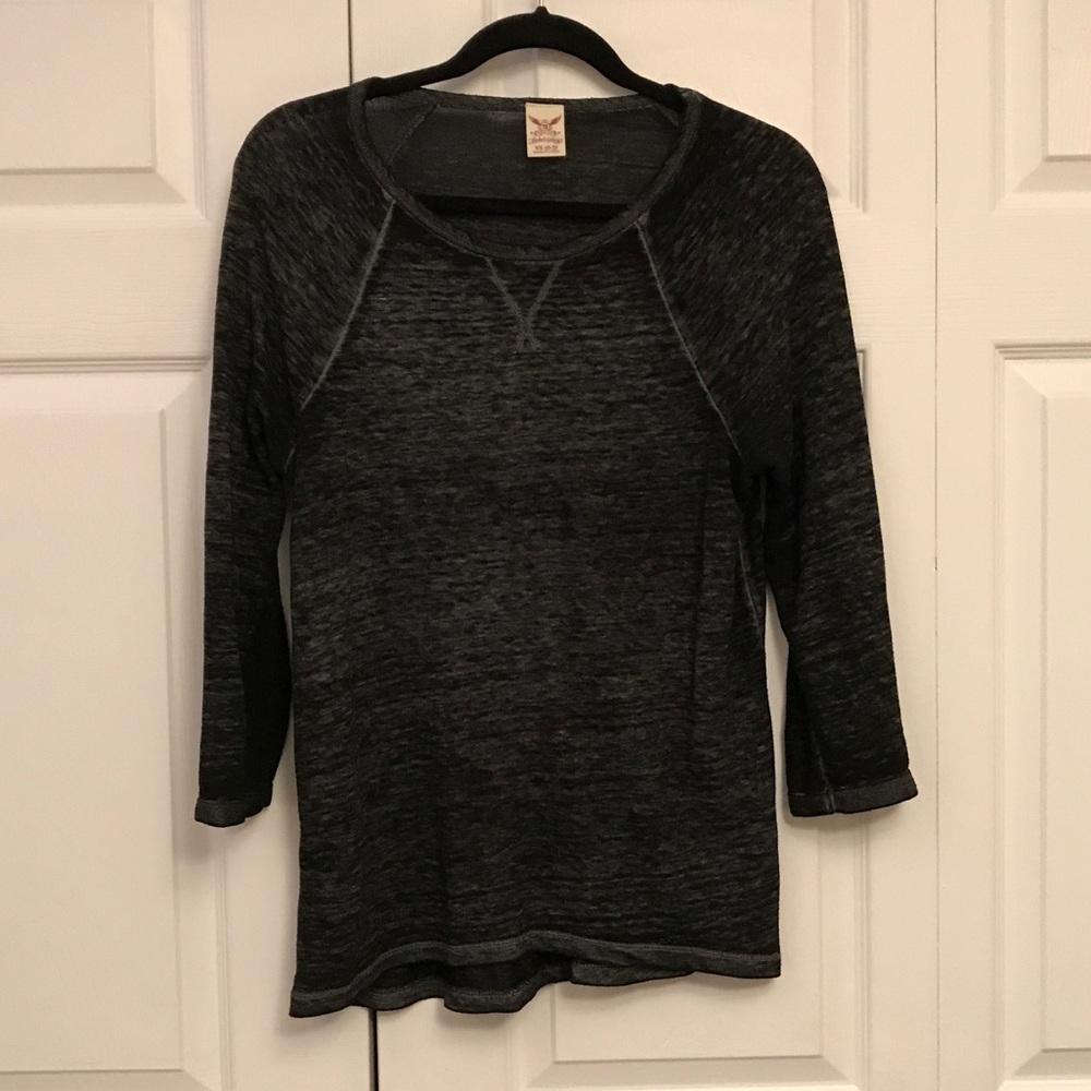 Black Distress Top